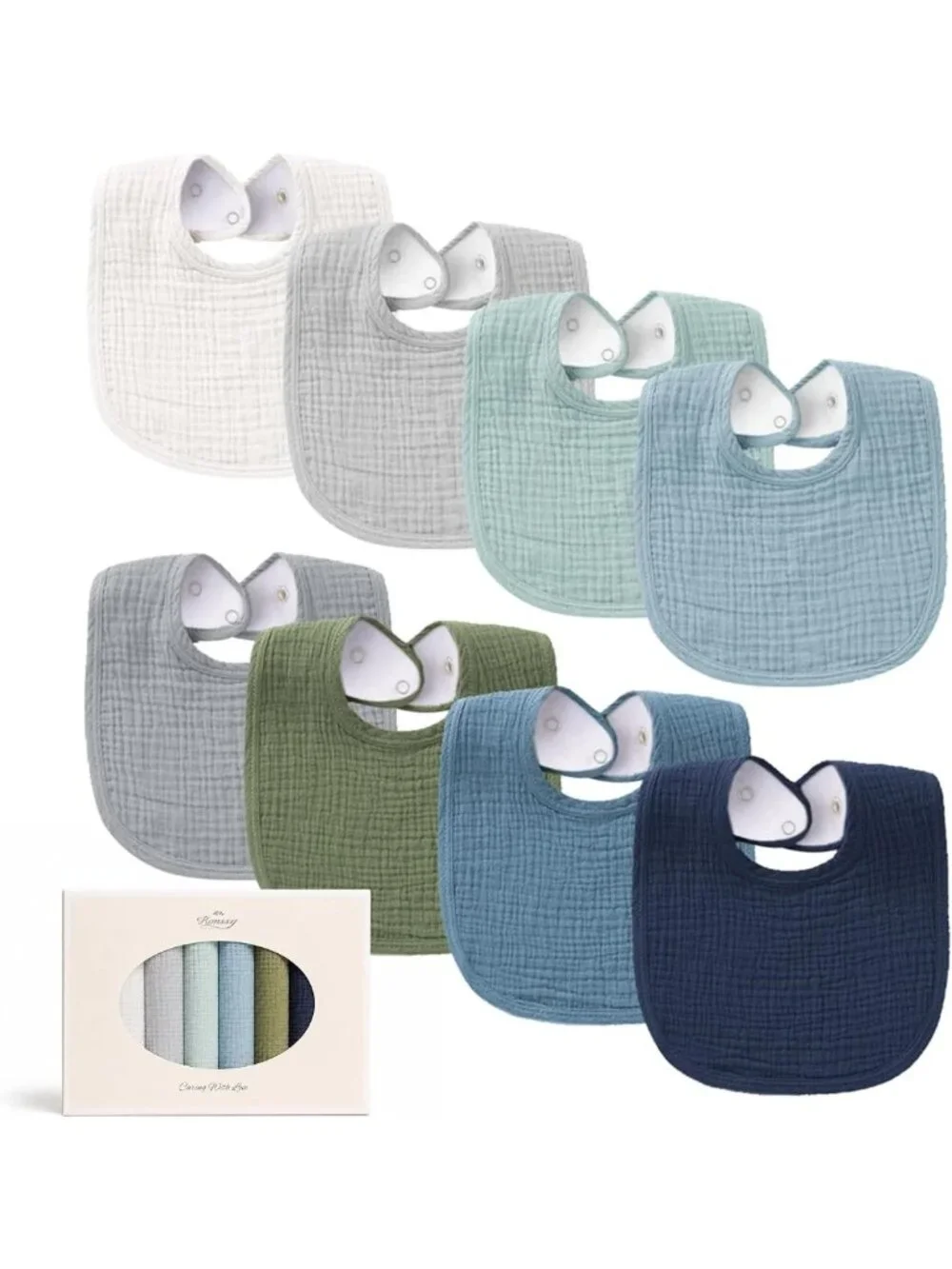 Soft Cotton Baby Bibs 8-Pack | Unisex Bandana Drool Bibs for Teething & Drooling